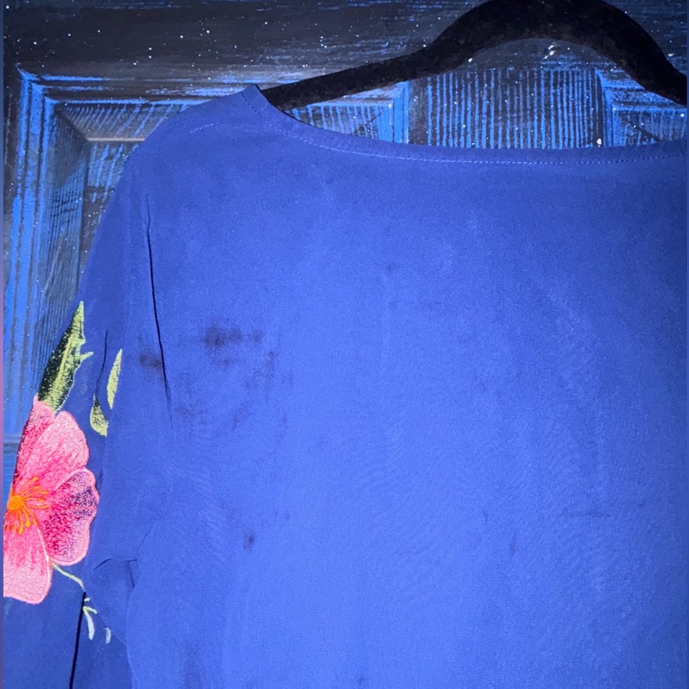 ASOS Floral Embroidered Blue Dress - Picture 7 of 7